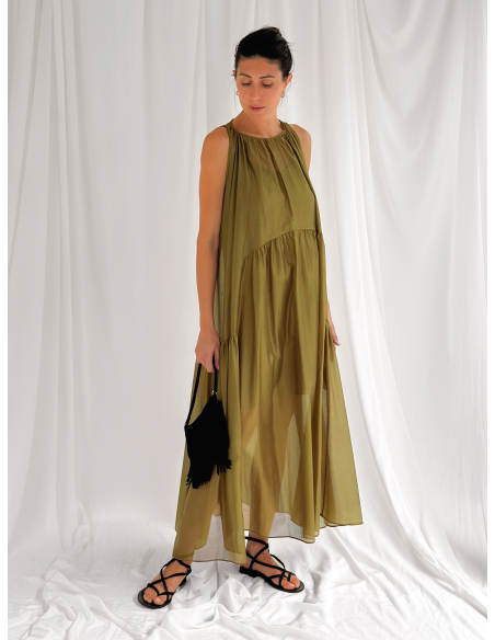 maxi dress in cotton muslin