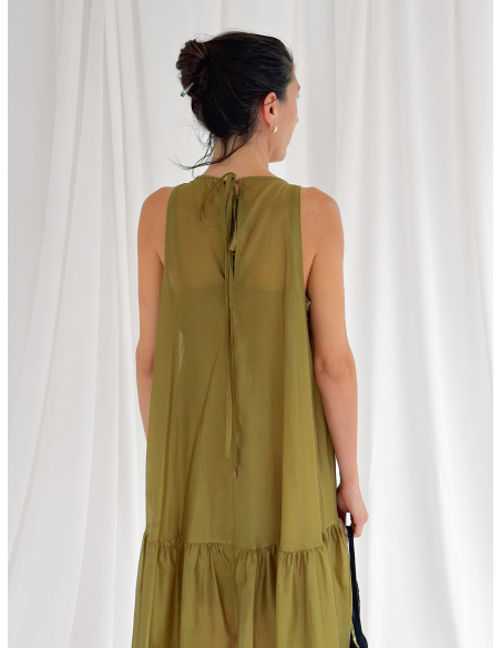 maxi dress in cotton muslin
