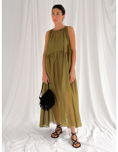 maxi dress in cotton muslin