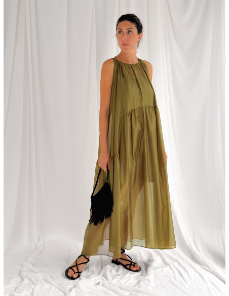maxi dress in cotton muslin