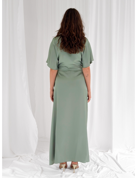 Maxi dress drappeggiato in satin