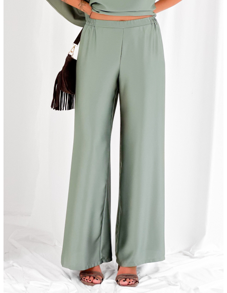 Pantalone fluido in raso