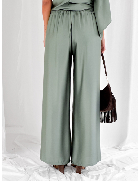 Pantalone fluido in raso