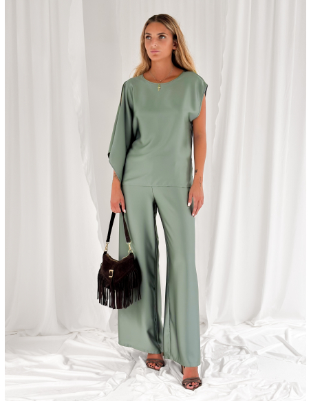 Pantalone fluido in raso