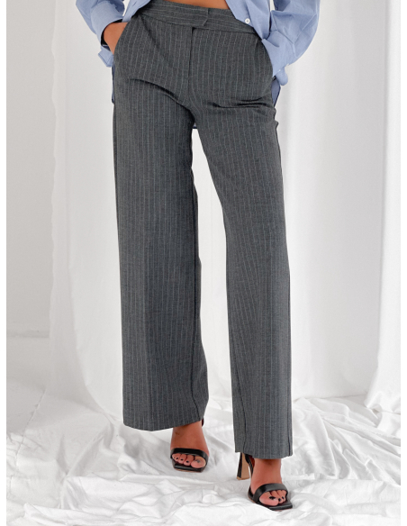 Pantalone a palazzo milano gessato