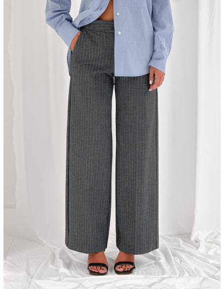 Milan pinstriped palazzo trousers