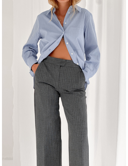 Pantalone a palazzo milano gessato