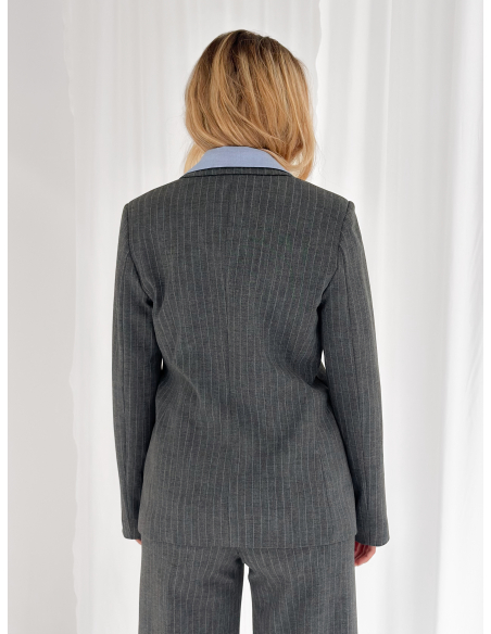 Double-breasted pinstriped Milan jacket