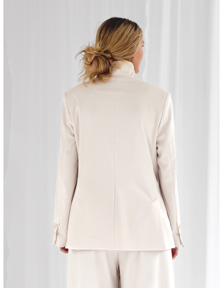 Giacca Sartoriale Asimmetrica con Collo Alto
