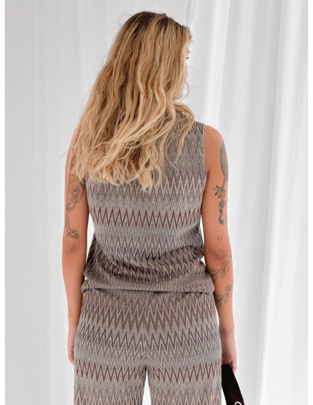 Top in lurex in maglia jacquard