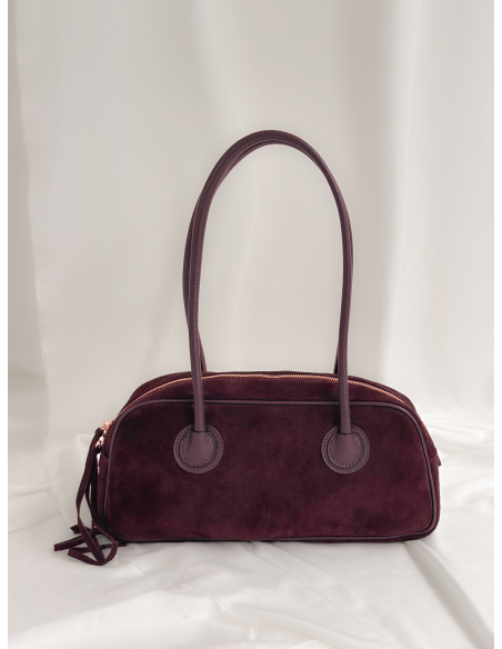 Camille Suede Bordeaux Bag