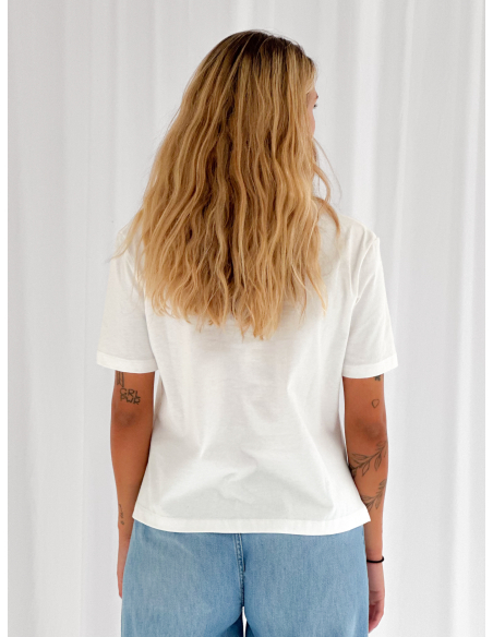 T-shirt scollo girocollo con spacchetti laterali