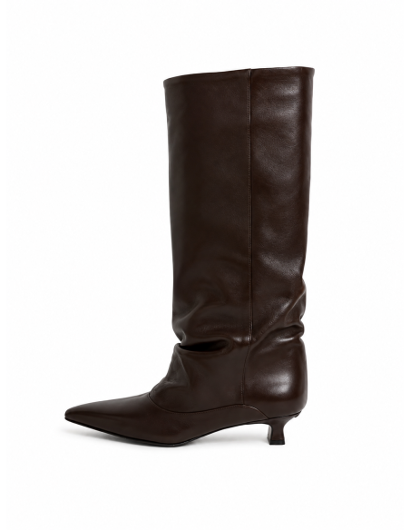 Heeled boot in nappa leather