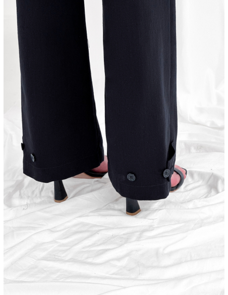 Palazzo trousers in cotton drill