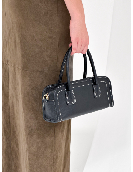 Faux leather longuette skirt