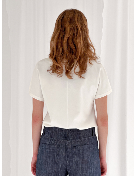 Maglia milano con scollo a cratere