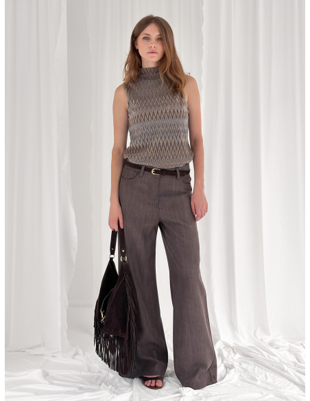 Pantalone fluido in viscosa di eucalipto