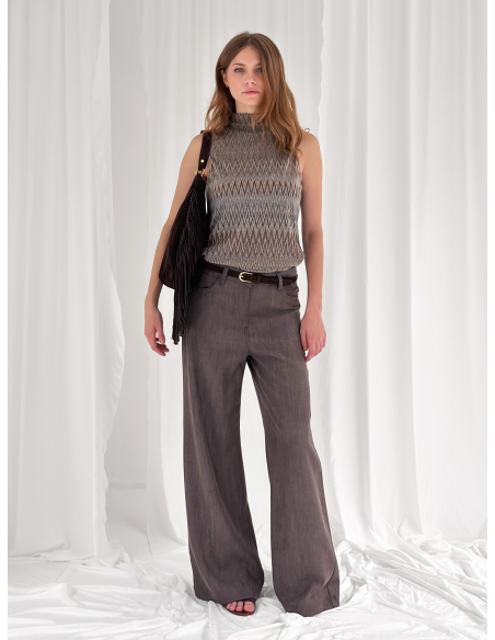 Fluid trousers in eucalyptus viscose