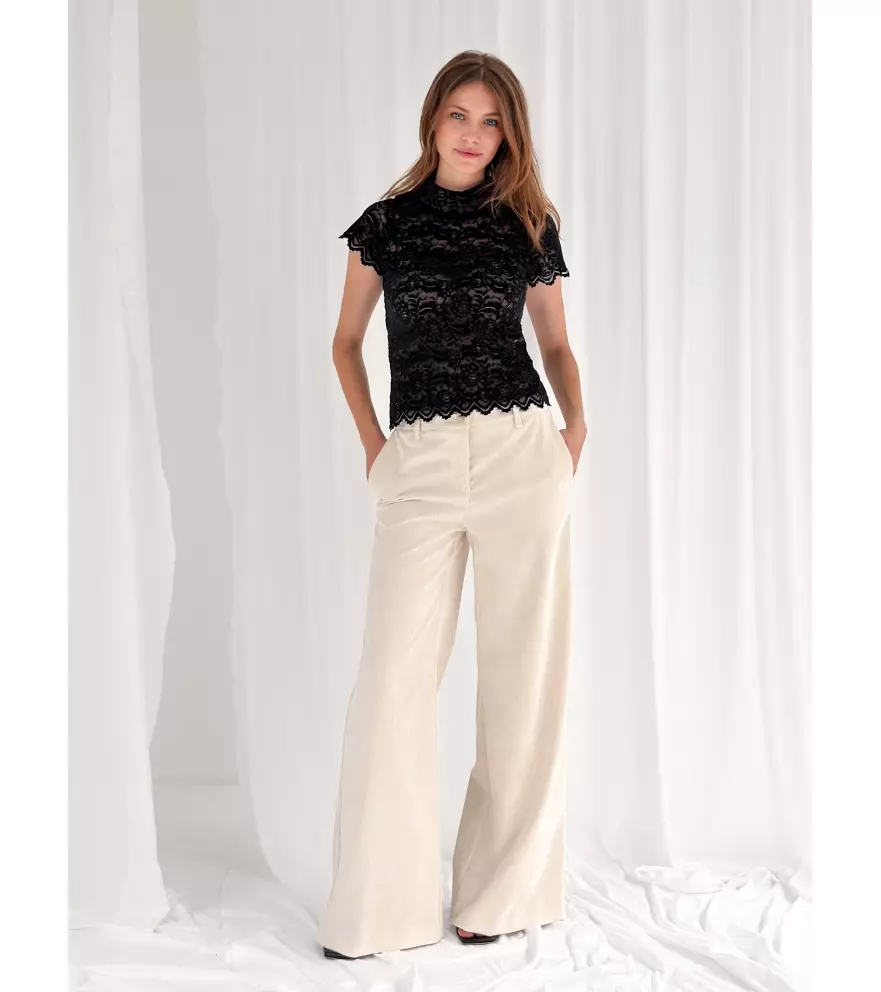 Velvet palazzo trousers