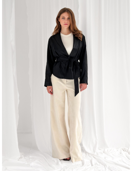 Velvet palazzo trousers