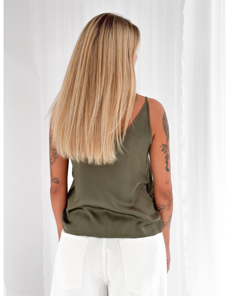 Top lingerie in raso di viscosa