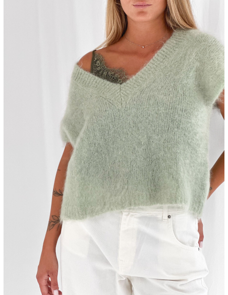 Gilet in mohair blend