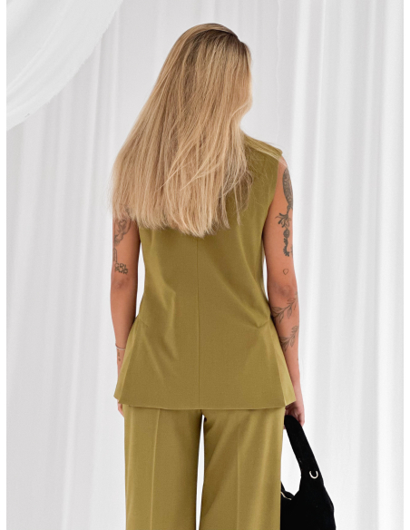 Asymmetric High-Neck Tailored Vest