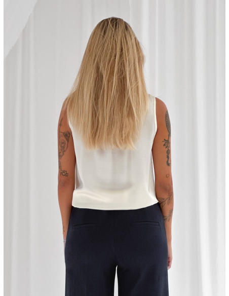 Blusa in raso di viscosa con fiocco