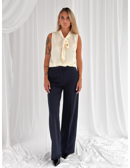 Satin blouse with bow