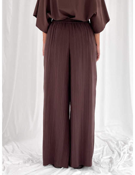 Pantalone fluido a righe con pinces