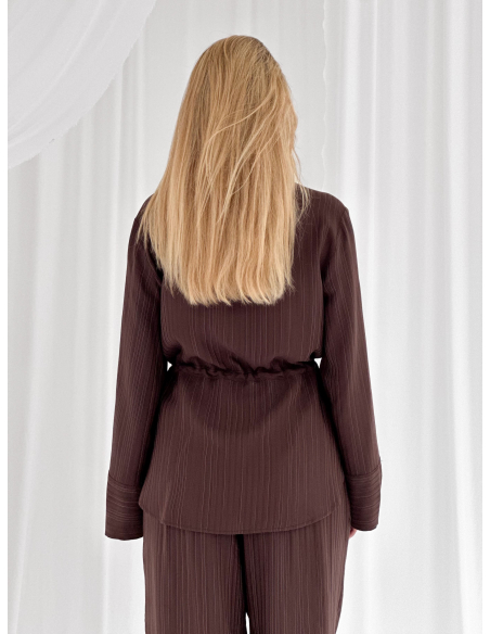 Camicia fluida a righe con coulisse