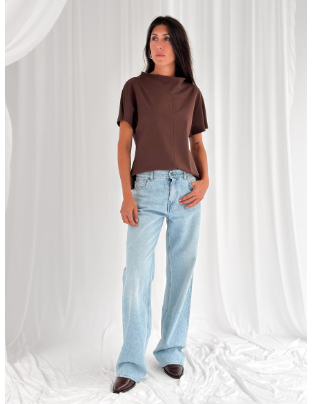 Milan sweater with crater neckline
