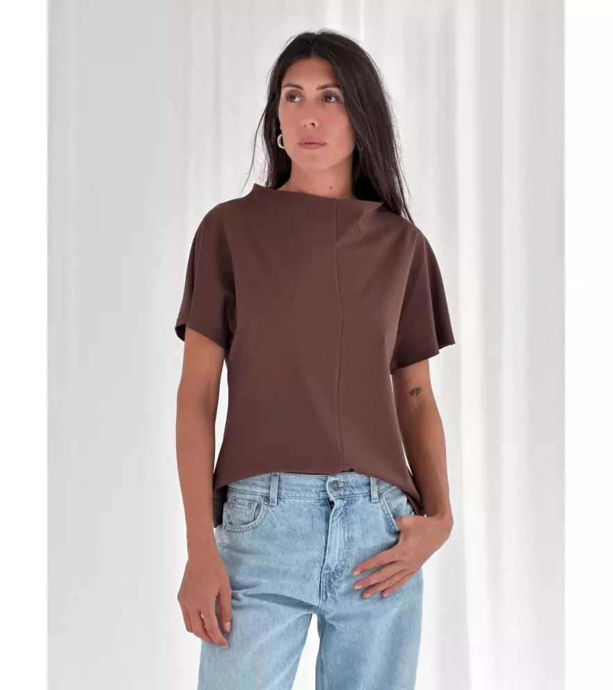 Milan sweater with crater neckline