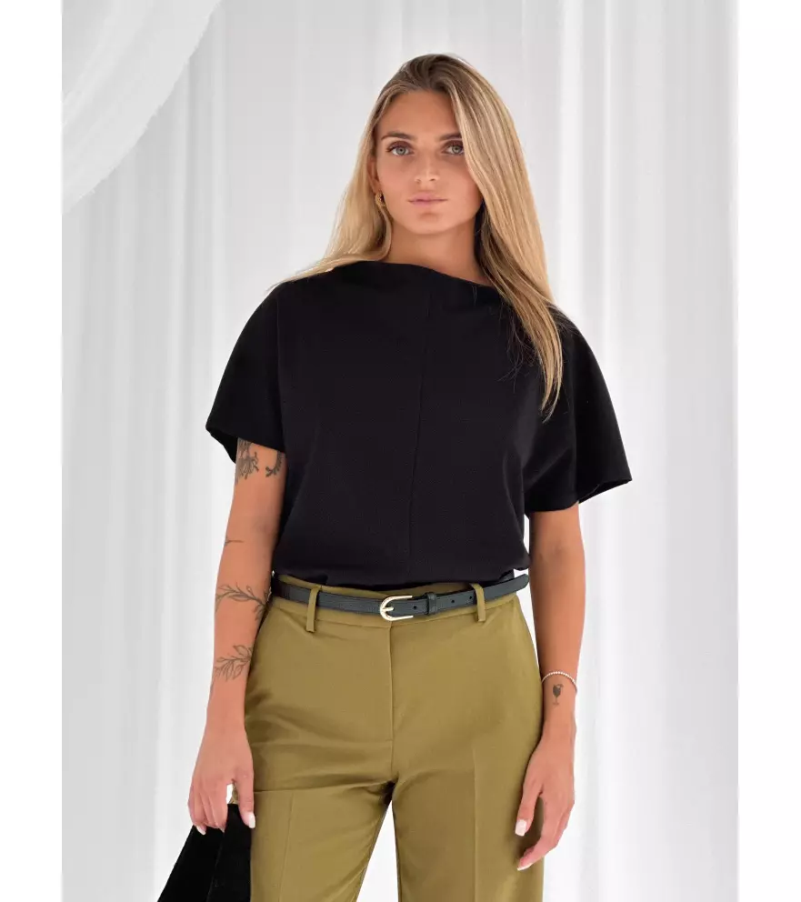 Milan sweater with crater neckline