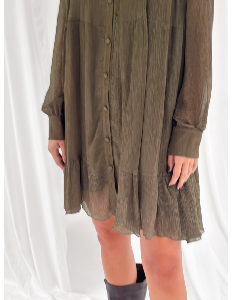 Embossed tiered mini dress