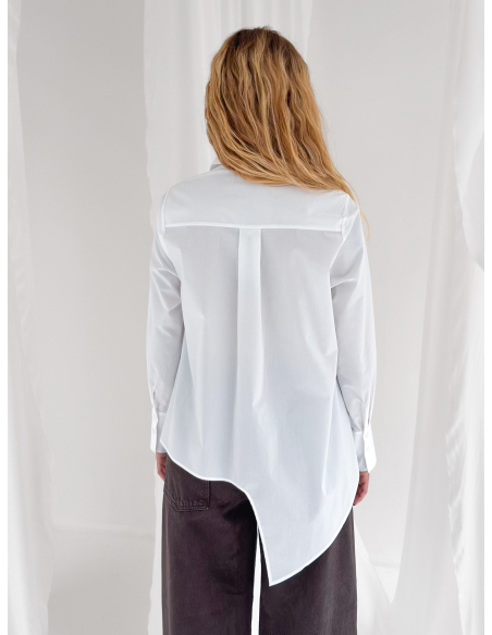Camicia in popeline di cotone svasata