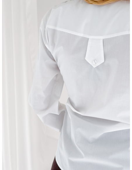 Flared cotton poplin shirt