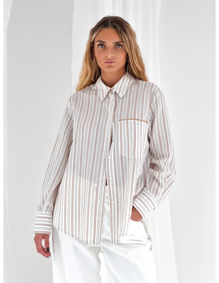 Striped shirt with pocket