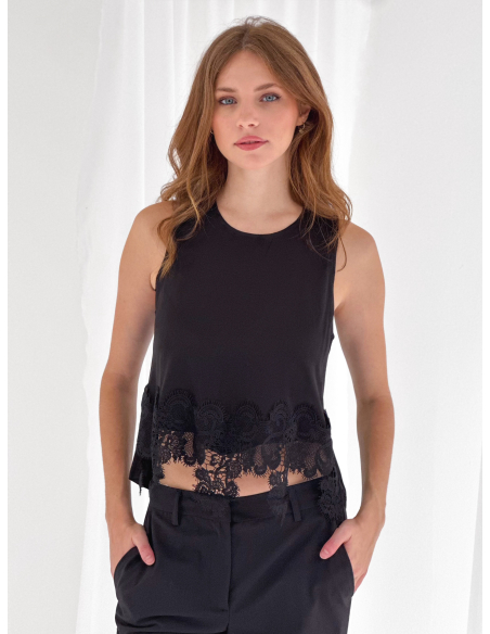 Sleeveless lace blouse