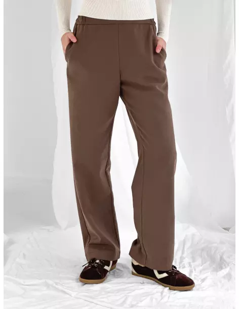 Pantalone in viscosa di eucalipto con elastico in vita