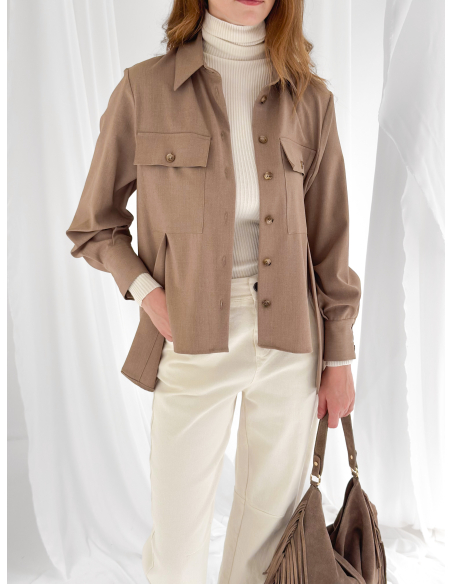 Oversize shirt viscose blend
