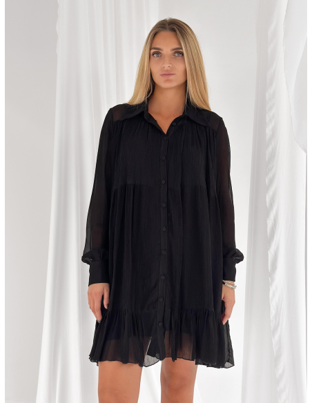Embossed tiered mini dress