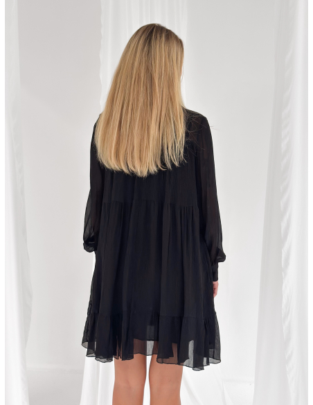 Embossed tiered mini dress
