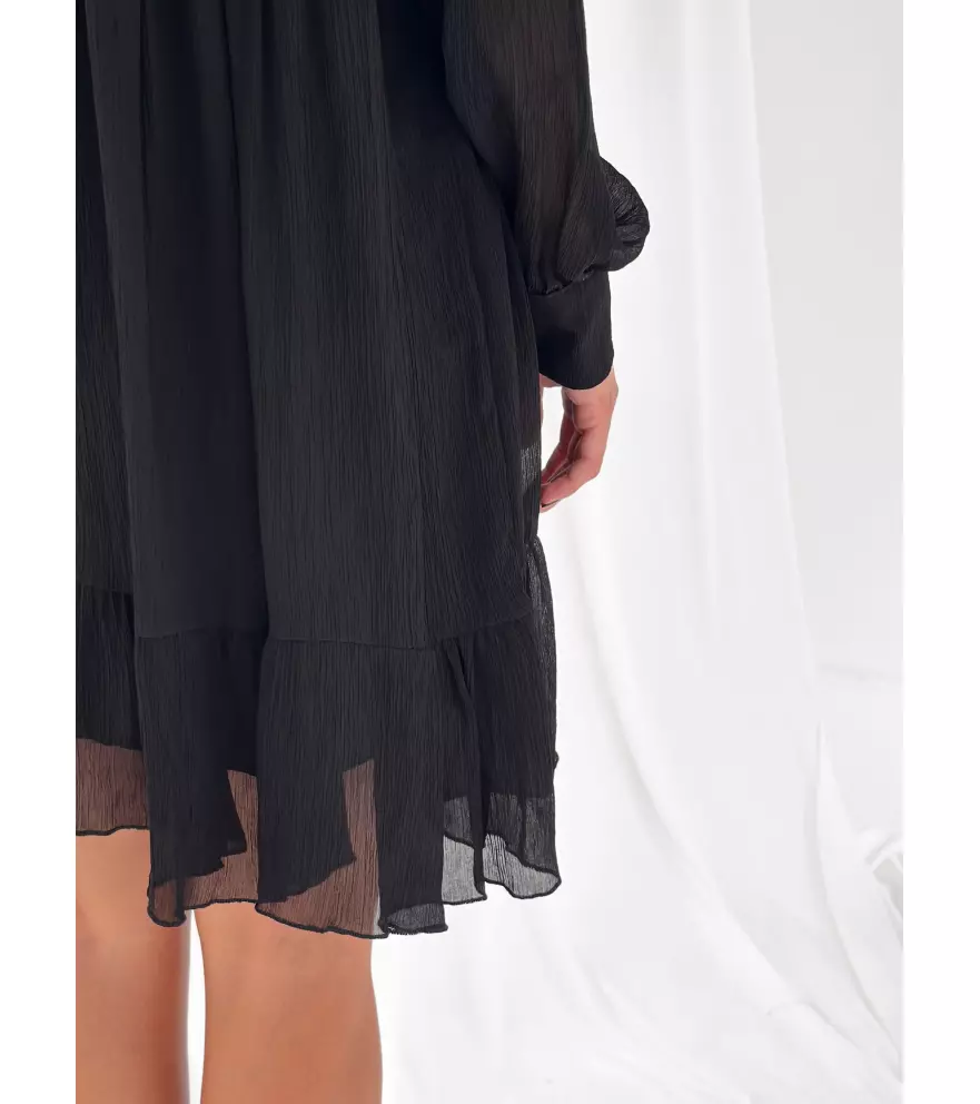 Mini Dress goffrato con balze