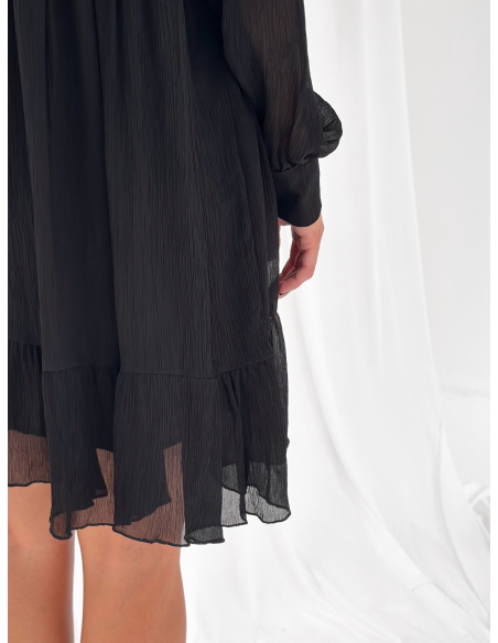 Embossed tiered mini dress