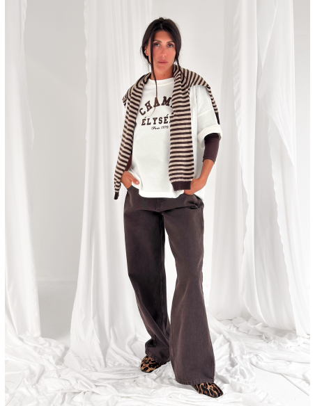 Tea-wash palazzo-style denim