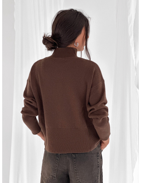 Maglione collo alto in 100% lana