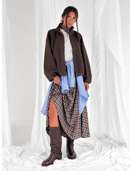 check-print scarf