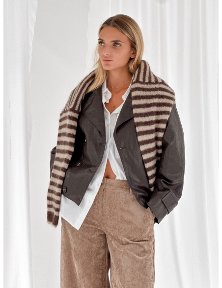 Trench corto in ecopelle