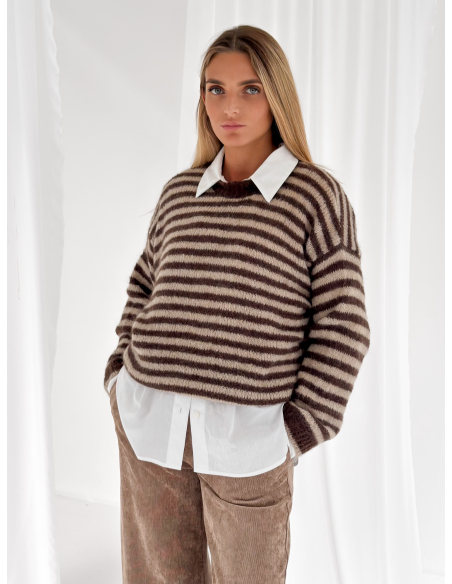Camicia popeline con manica ampia